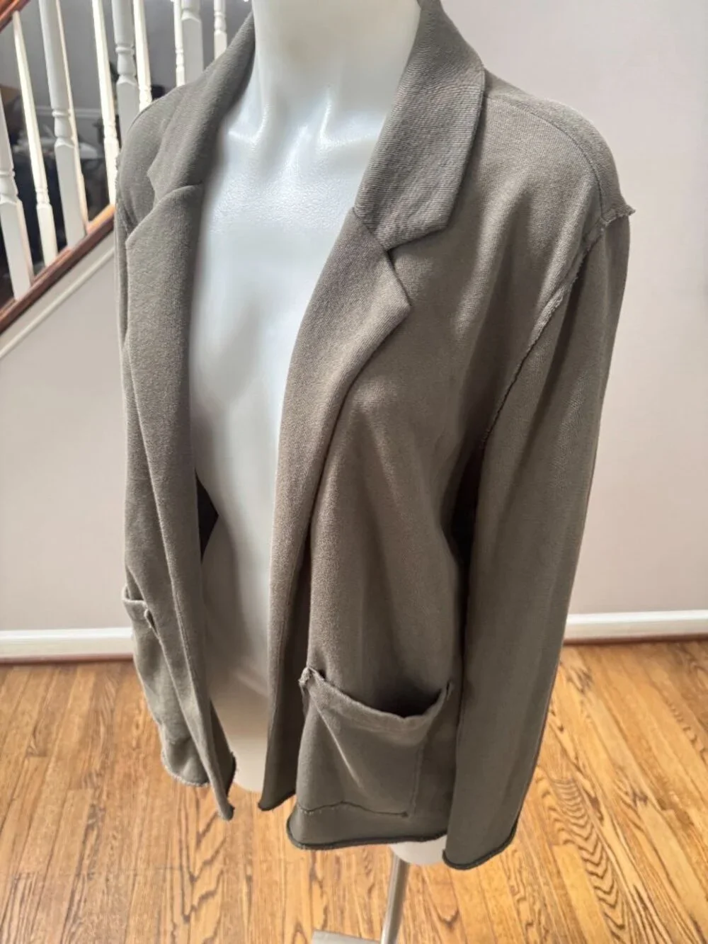 Eileen Fisher Lightweight Organic Cotton Terry Blazer Green Size Small
